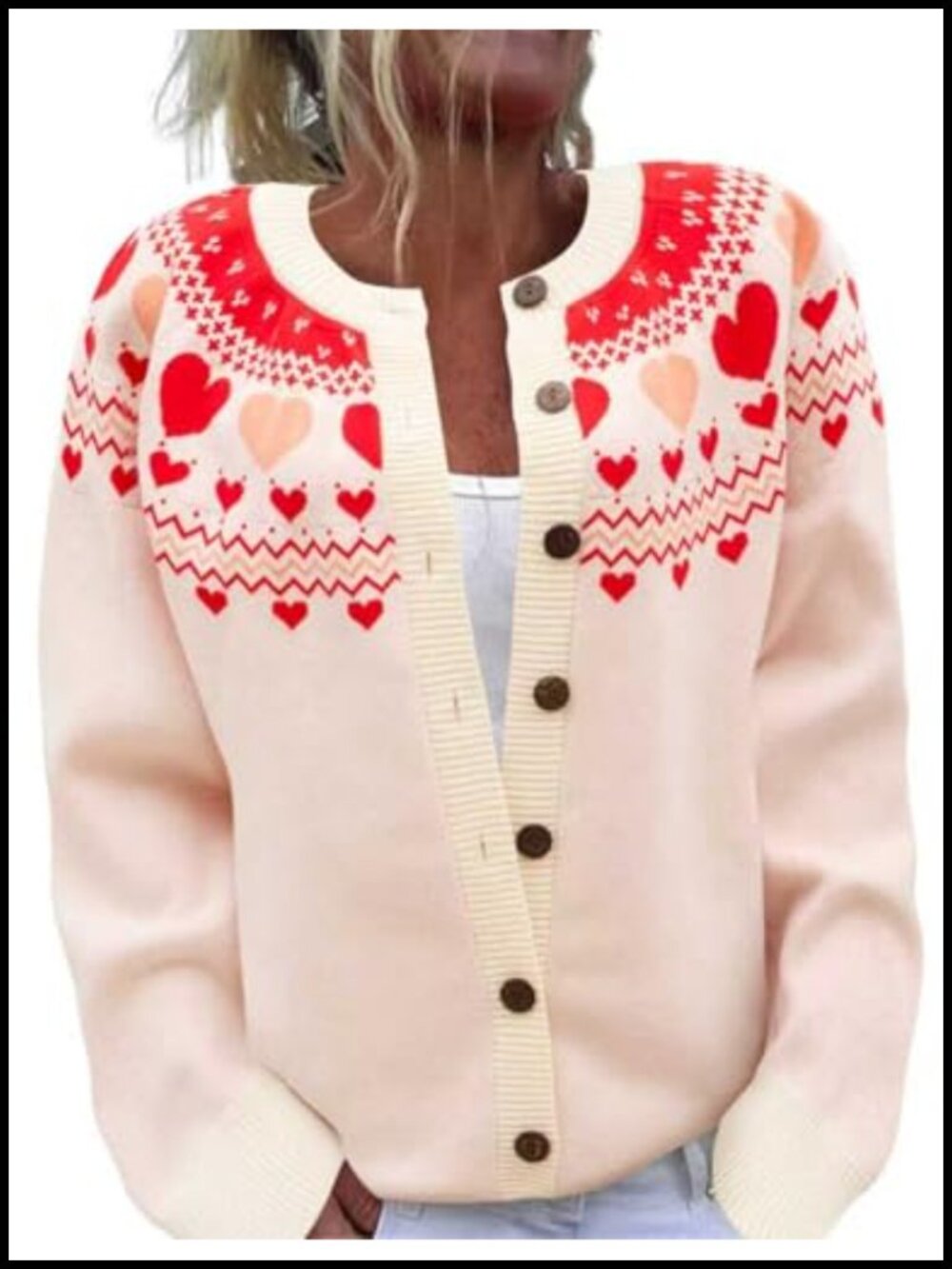 Women's Long Sleeve Button Knit Cardigan Sweater Funny Animal Floral Crew Neck